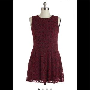 ModCloth So Indie You Dress in Crimson & Black